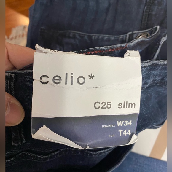 Celio Men's  Slim Fit Stretch Blue Denim Jeans Size 34 - Picture 4 of 5